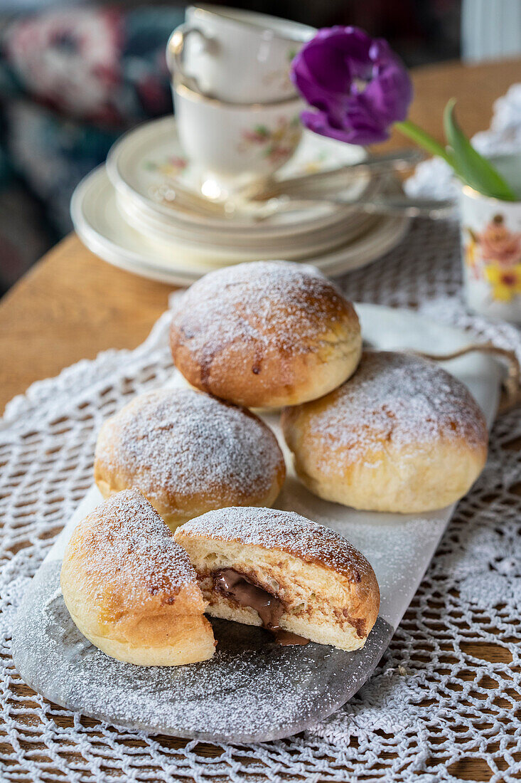 Doughnuts with chocolate filling