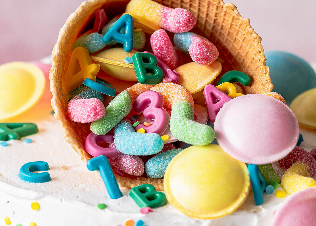 Colourful sweets for starting school