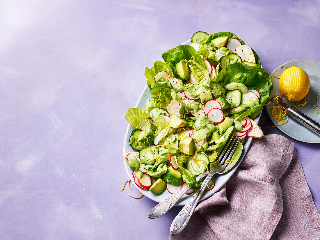 Green Goddess salad with avocado