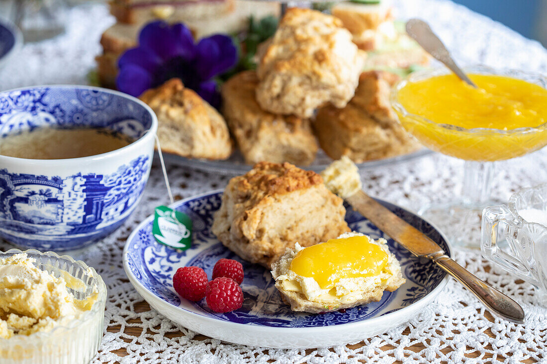 Scones with custard