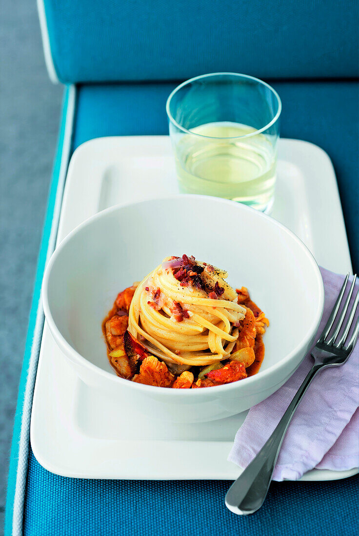 Pasta all Amatriciana mit Hummer