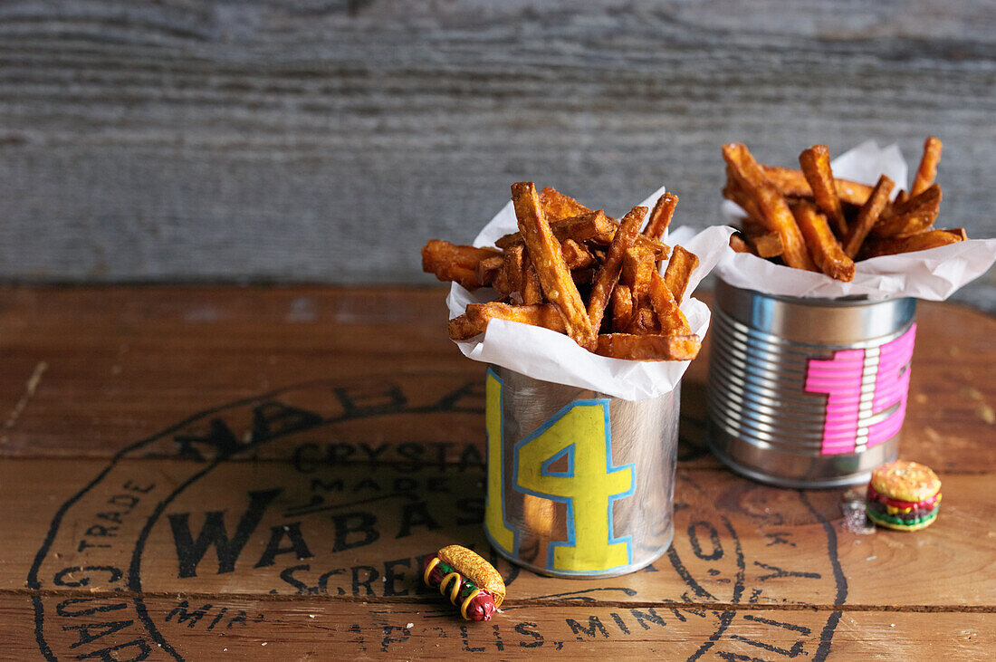 Sweet potato fries with peanut sauce