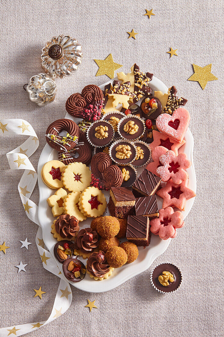 Selection of biscuits for Christmas