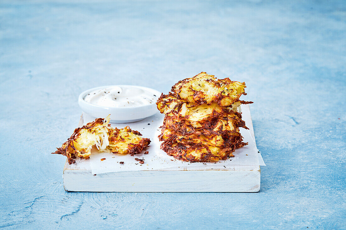 Small potato pancakes from the hot air fryer