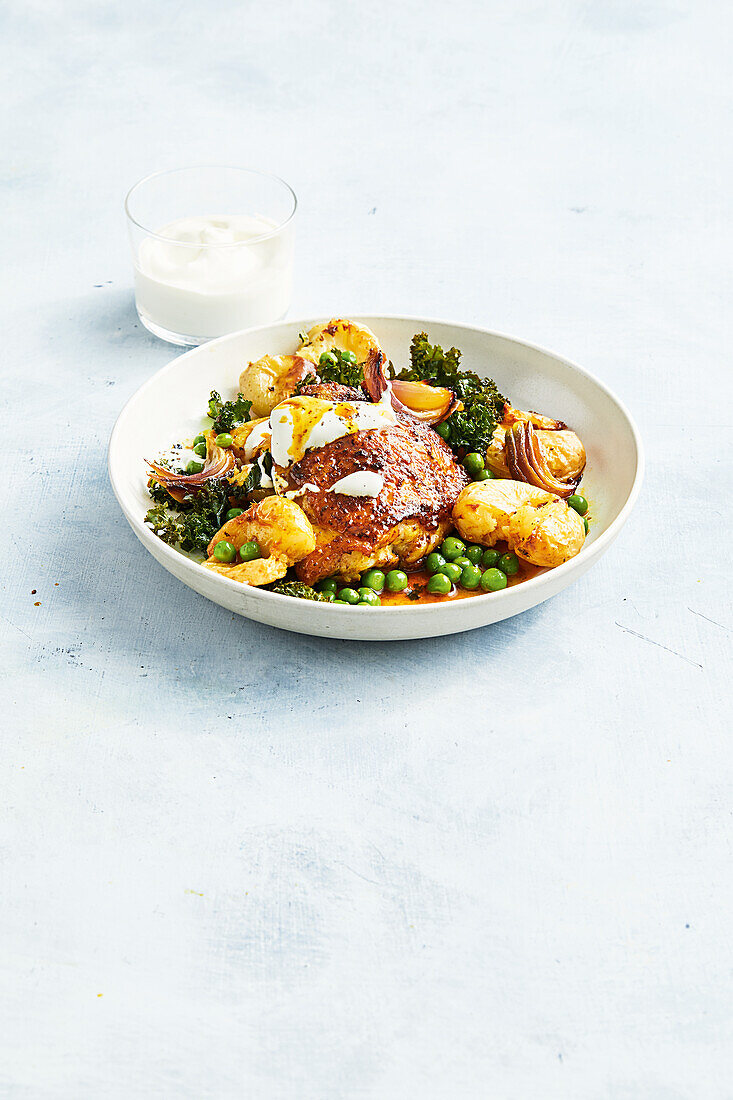 Chicken tikka casserole from the tray