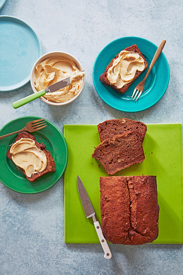 Banana bread with honey and peanut butter