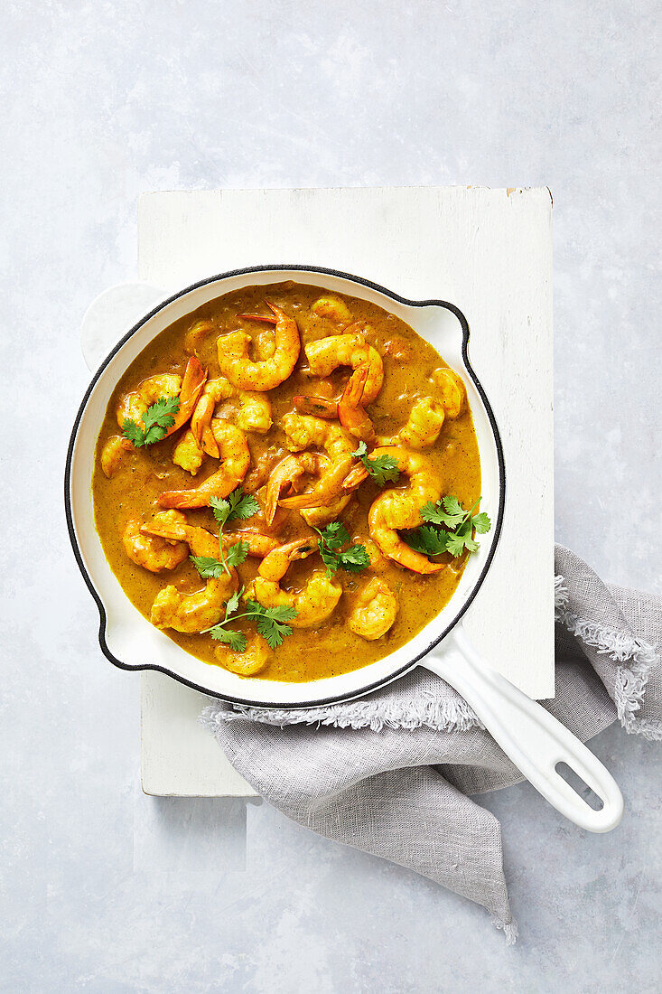 Creamy prawn curry with coriander