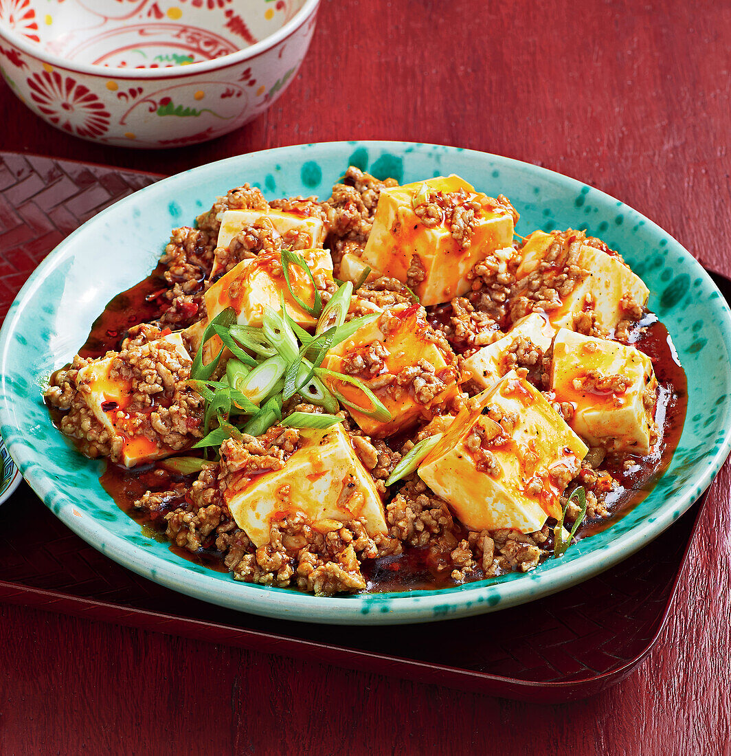 Mapo tofu with minced meat and fermented beans (Szechuan)