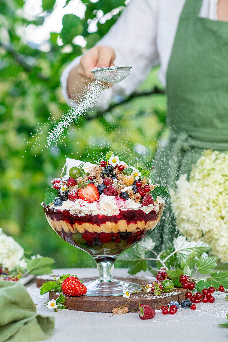 Summer berry trifle