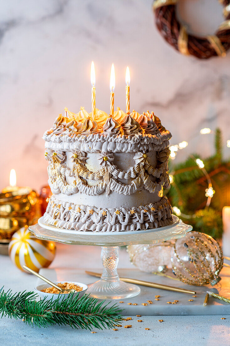 Christmas buttercream cake