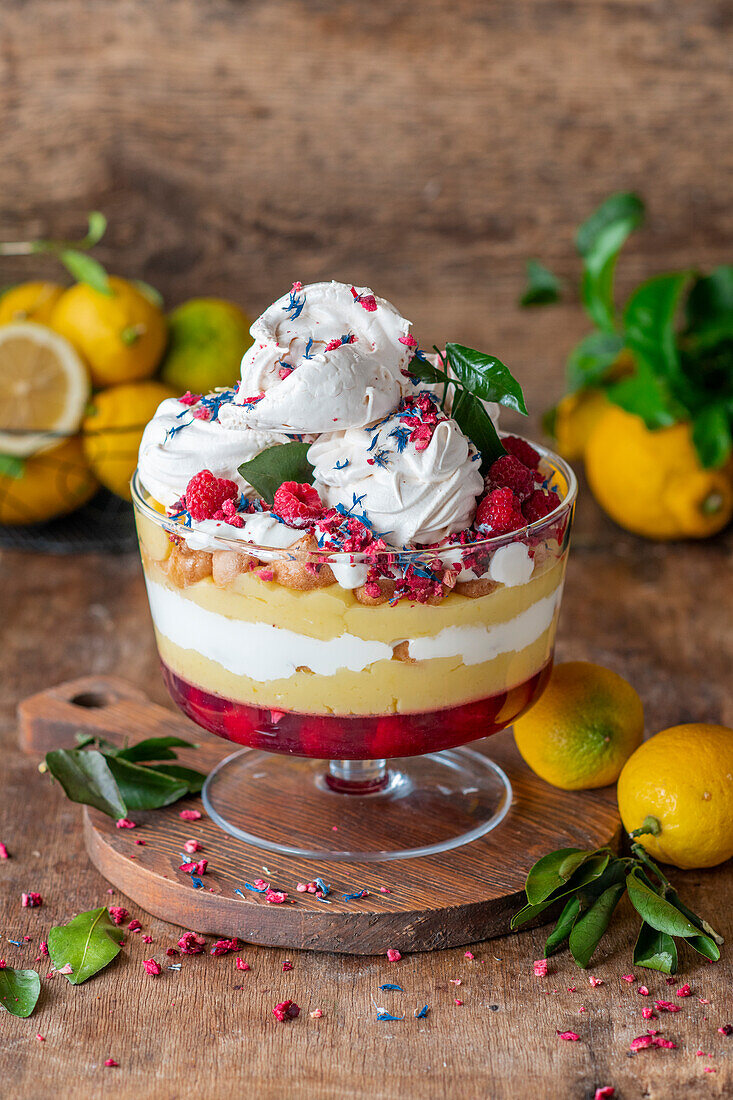 Zitronen-Himbeer-Trifle