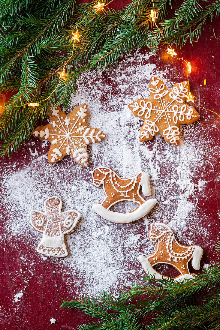 Figural gingerbread Christmas cookies