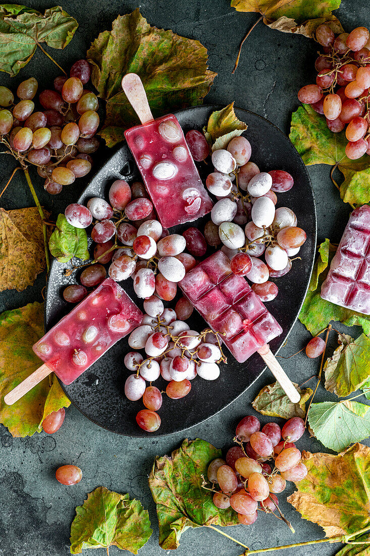 Grape ice pops