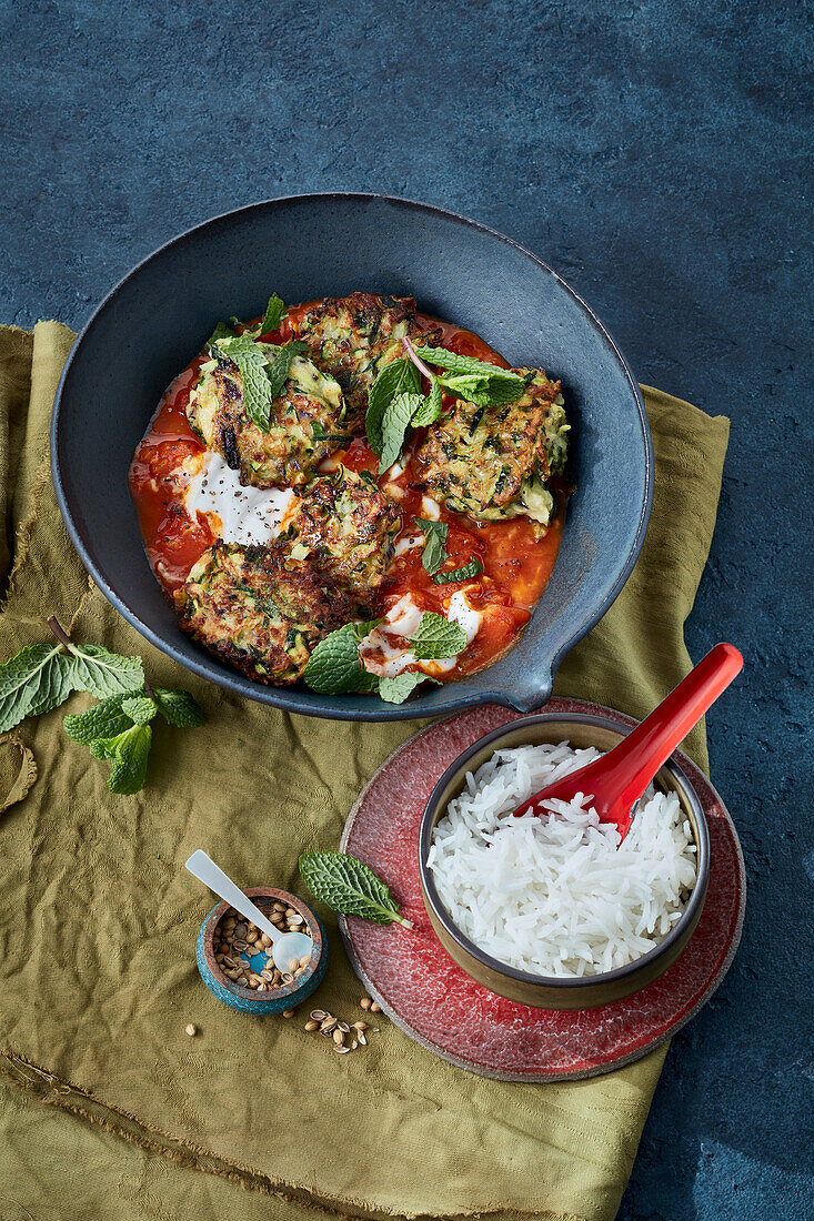 Courgette and kofta curry