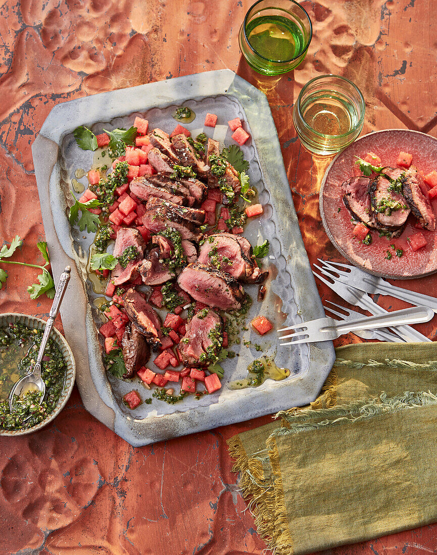 Tataki vom Iberico-Filet mit Chimichurri