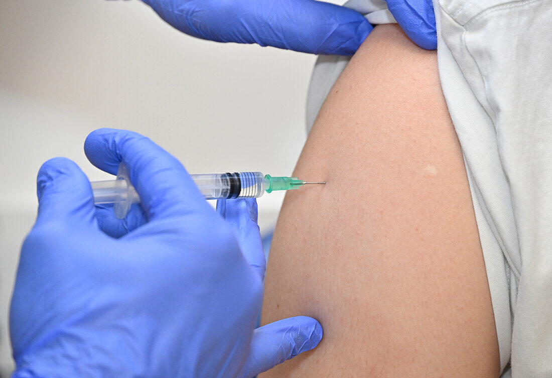 Person receiving injection