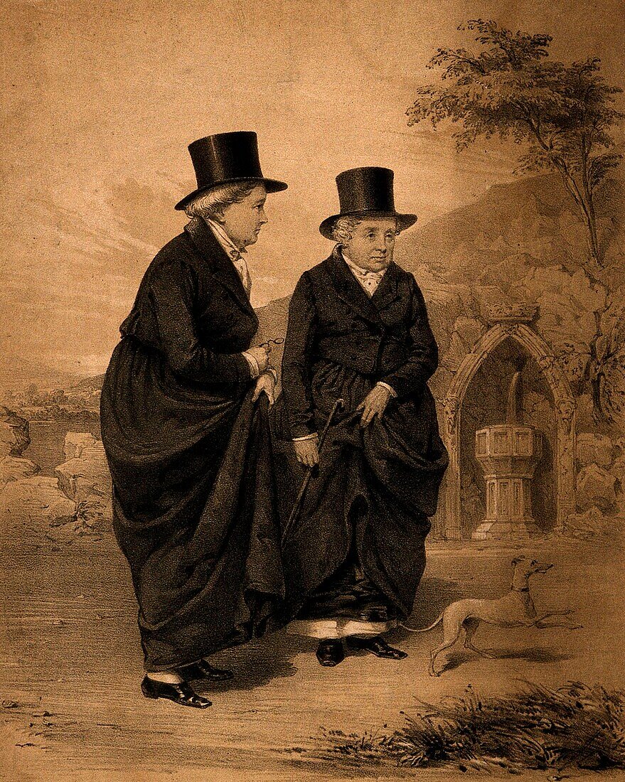 Ladies of Llangollen, lithograph