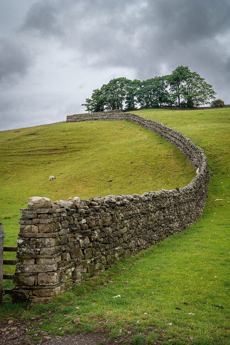 Dry stone wall in countryside