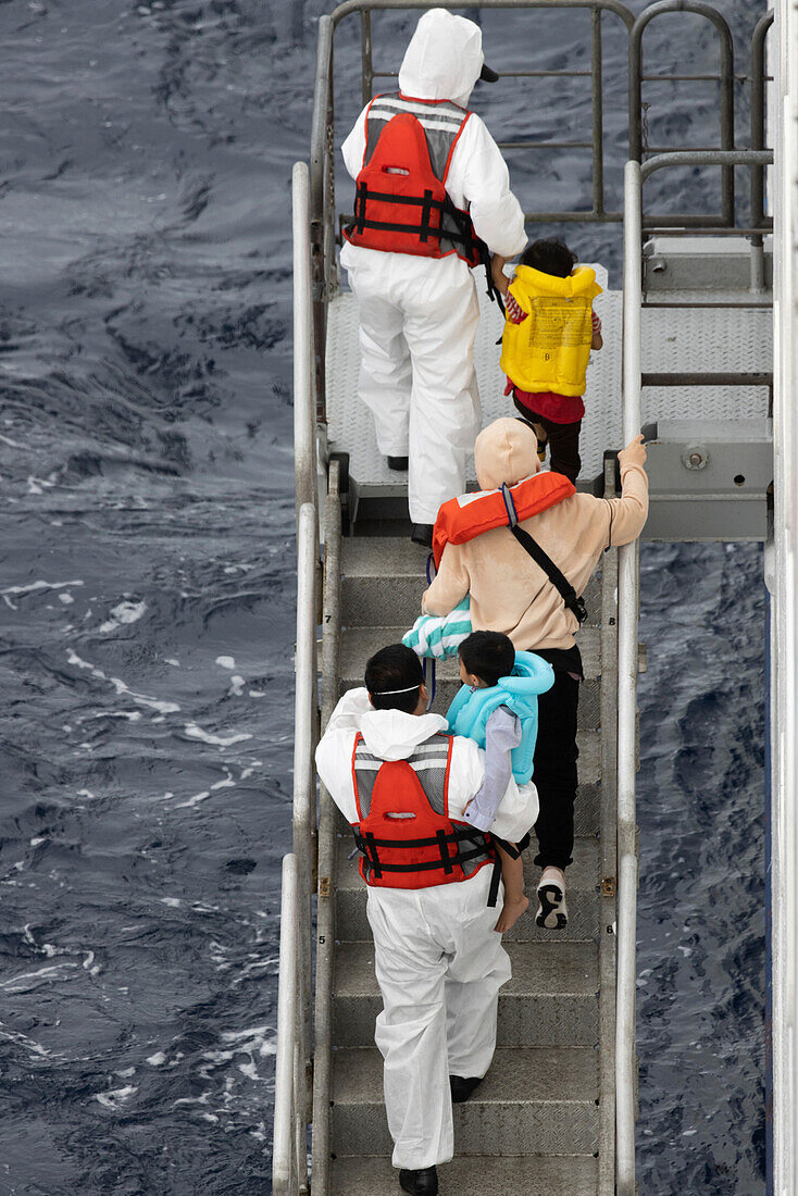 Refugees rescued by cruise ship