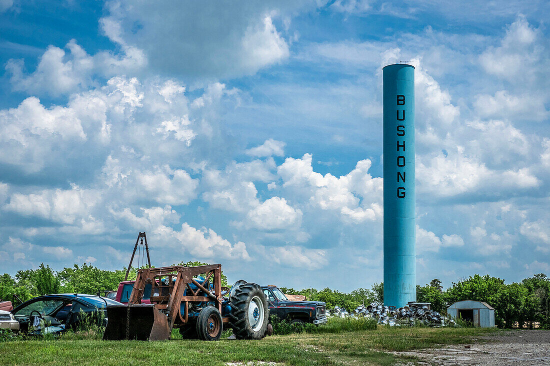 Standpipe water tower, Bushong, Kansas, USA