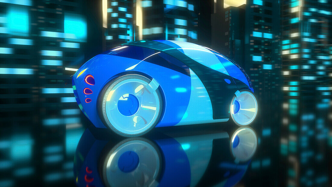 Futuristic car, conceptual illustration