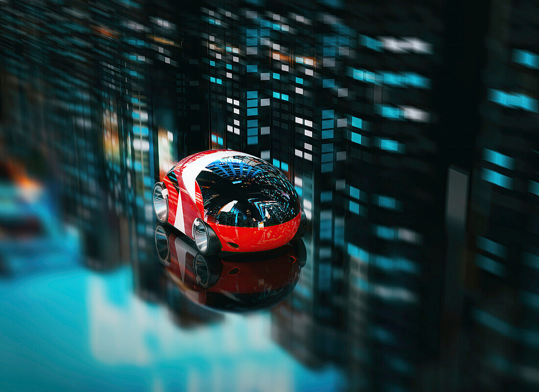 Futuristic car, conceptual illustration