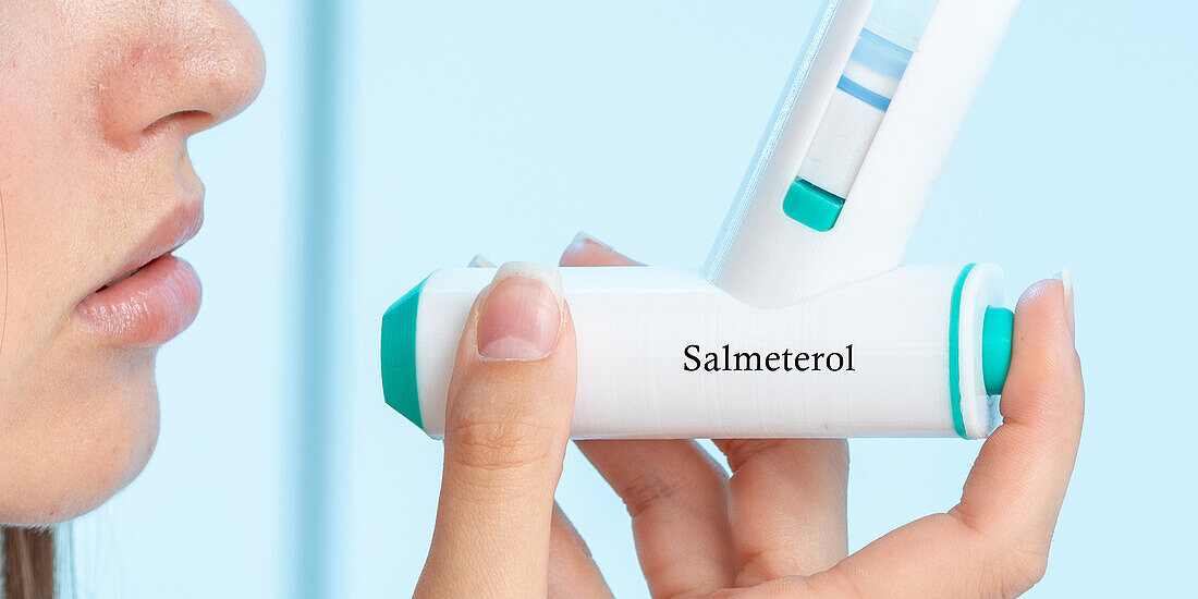 Salmeterol medical inhaler, conceptual image
