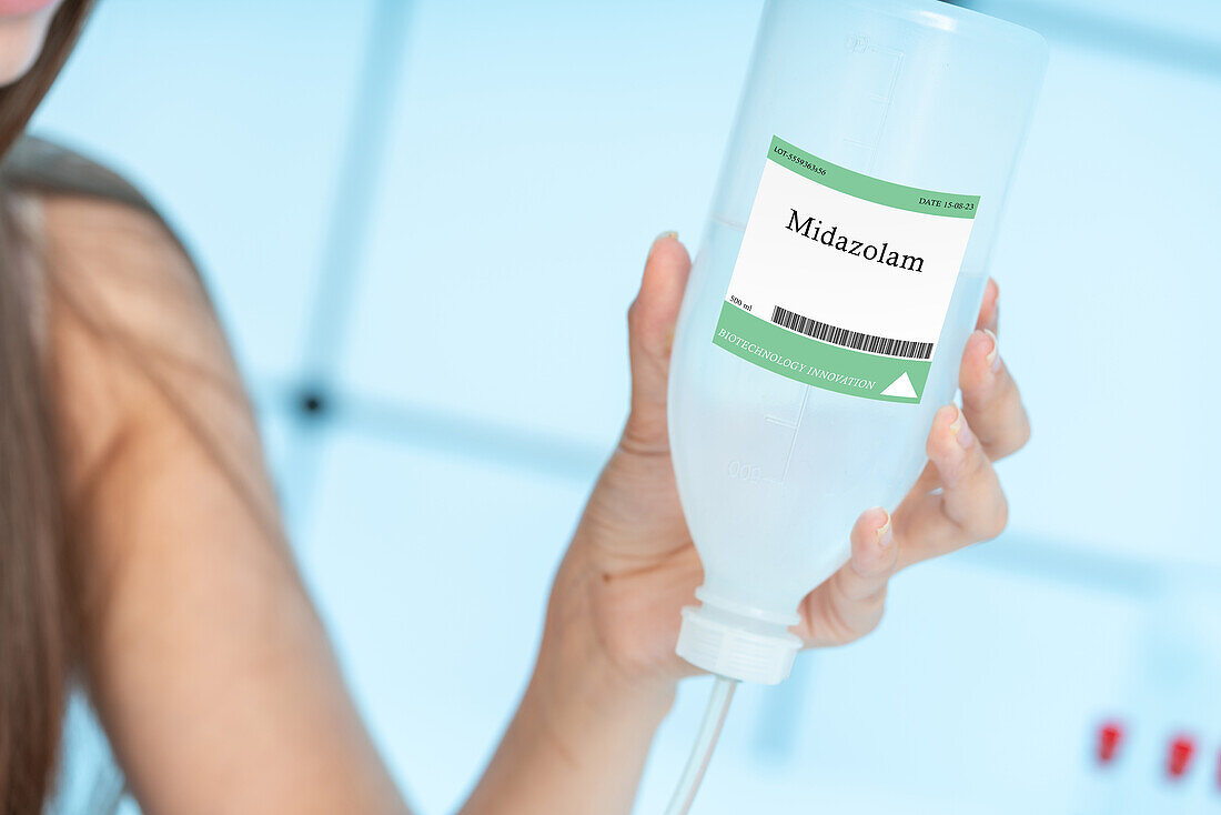 Midazolam intravenous solution, conceptual image