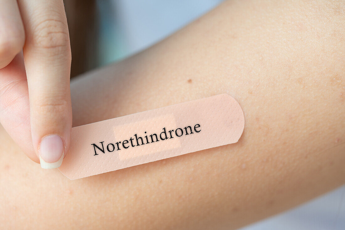 Norethindrone dermal patch, conceptual image