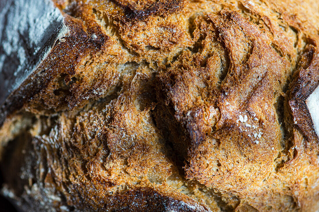 Freshly baked sourdough rye bread