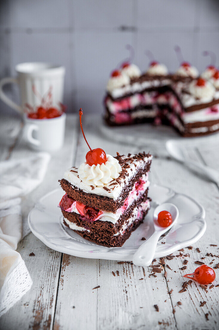 Black Forest gateau with Amarena cherries