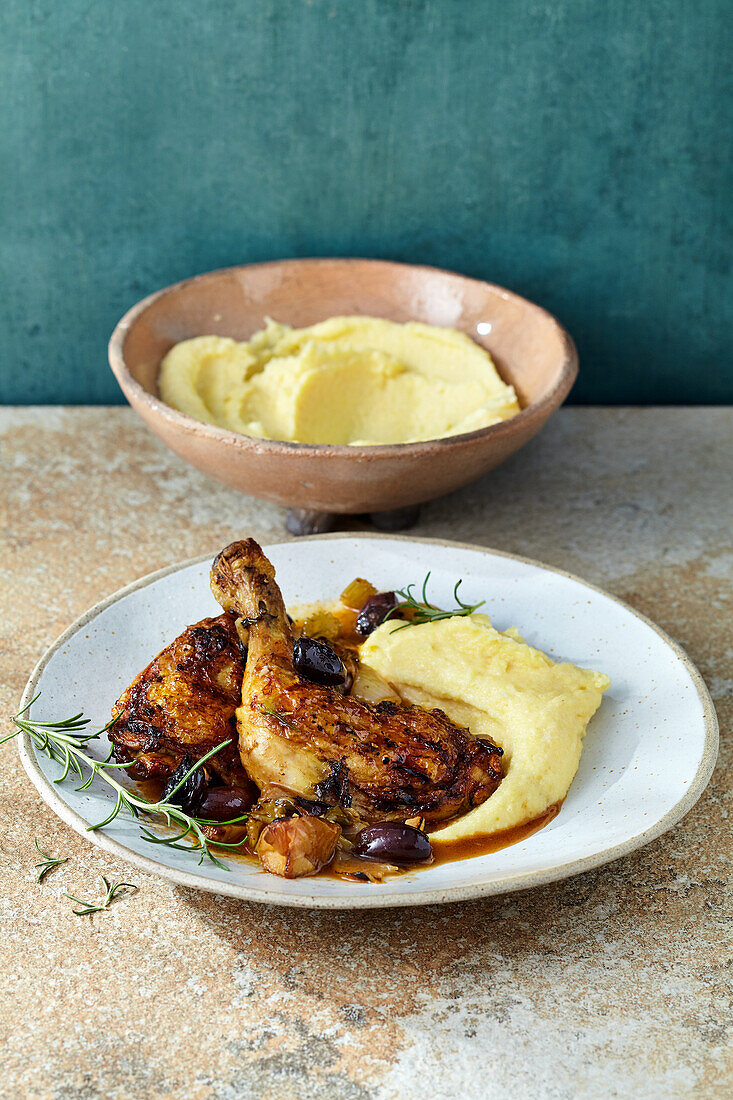 Pollo alla Toskana mit Polenta