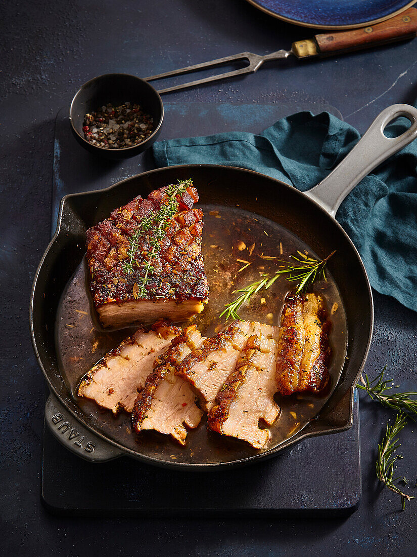 Slow-cooked beef brisket from the oven with honey-balsamic vinegar