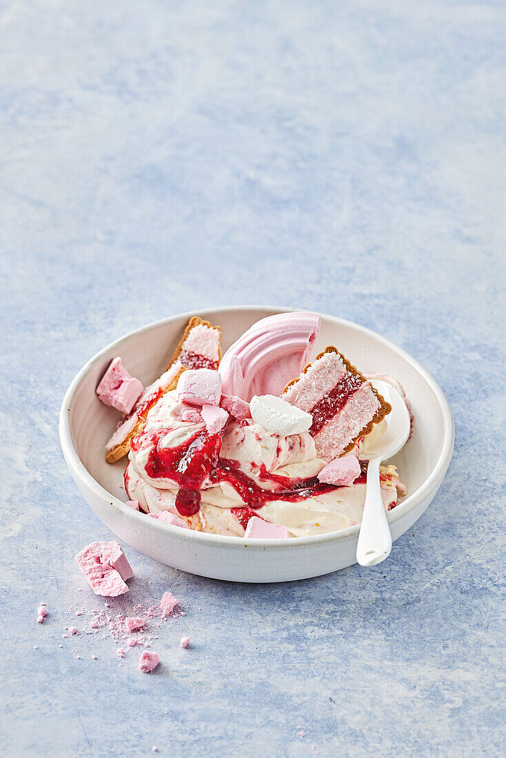 Eton Mess with raspberries