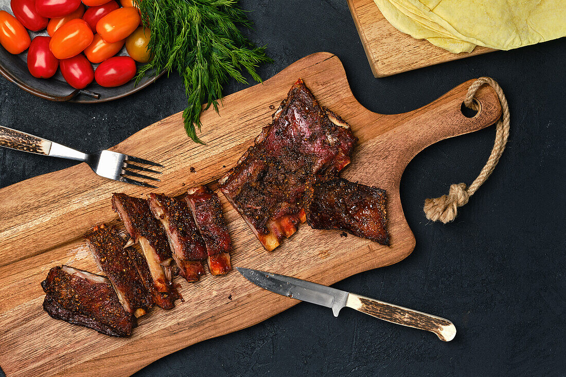 Grilled lamb ribs