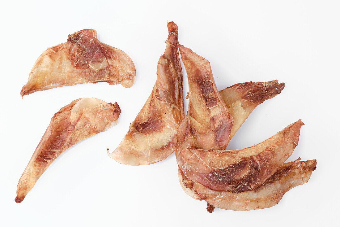 Dried beef ears as a natural chew for dogs