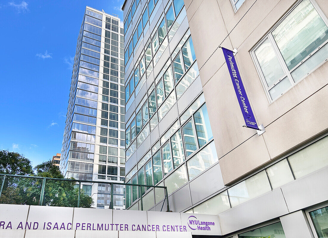 Perlmutter Cancer Center, NYU Langone Health, Außenansicht des Gebäudes, New York City, New York, USA