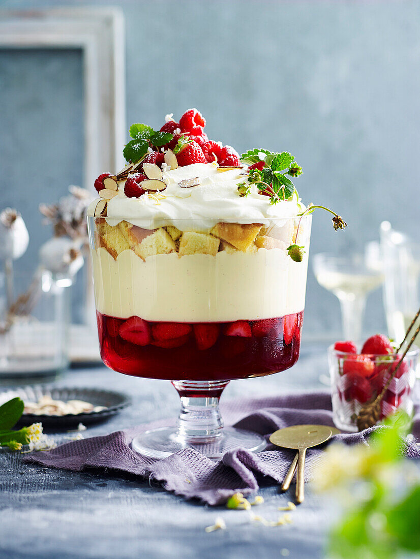 Classic raspberry trifle