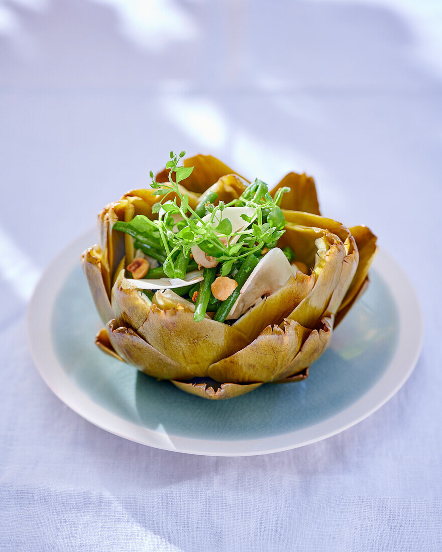 Artichoke salad with green beans