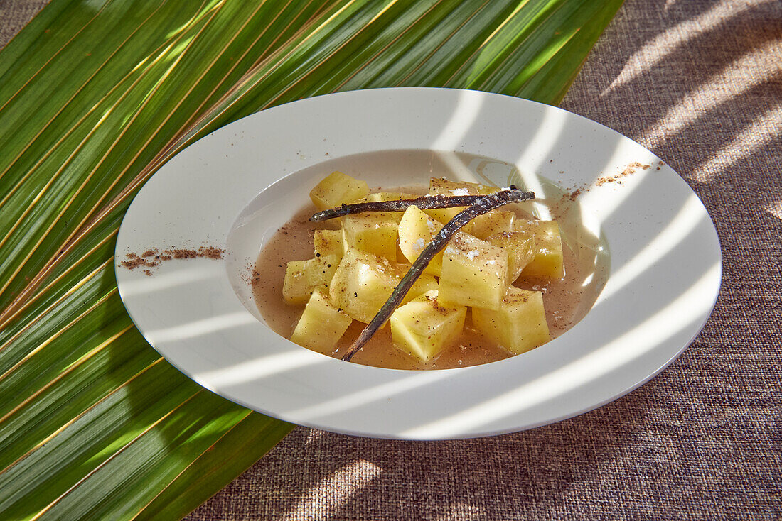 Sweet potato dessert with vanilla from the Seychelles