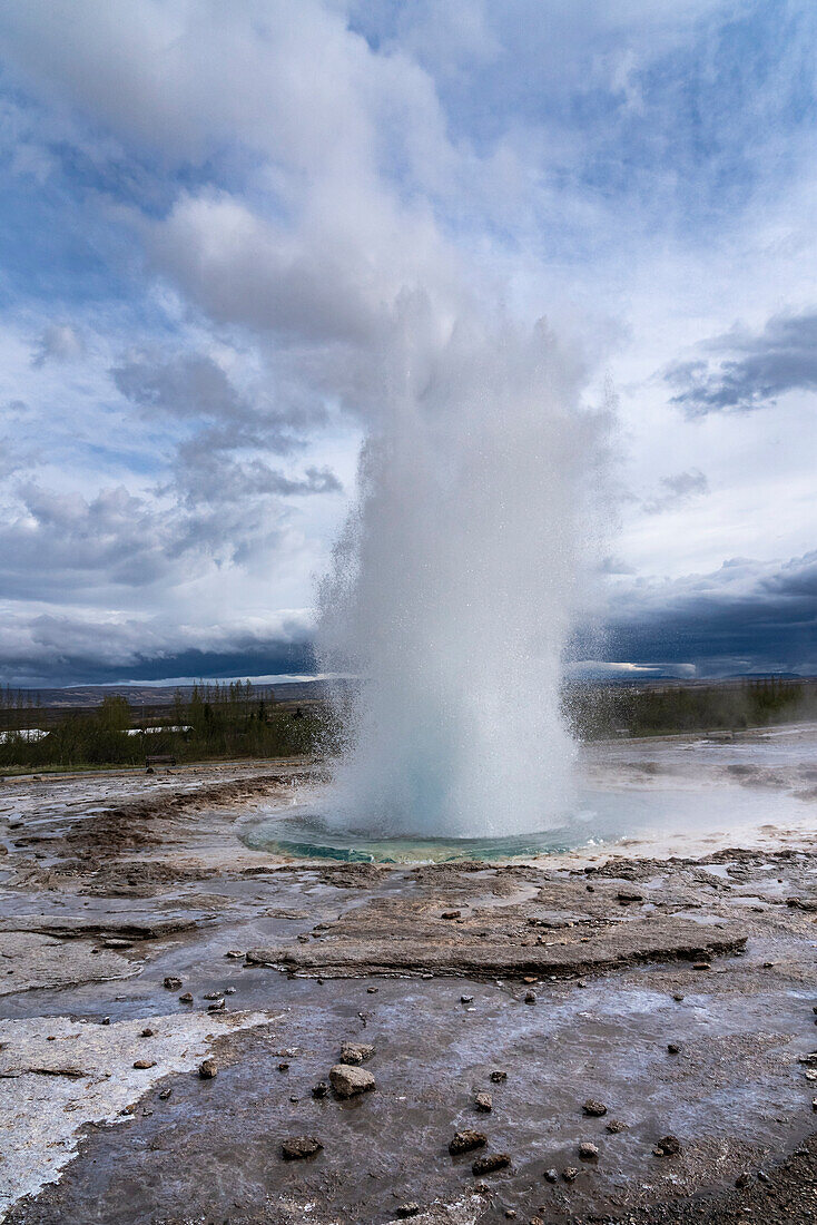 Iceland. Geyser Geothermal Area, Golden Circle, Haukadalur.