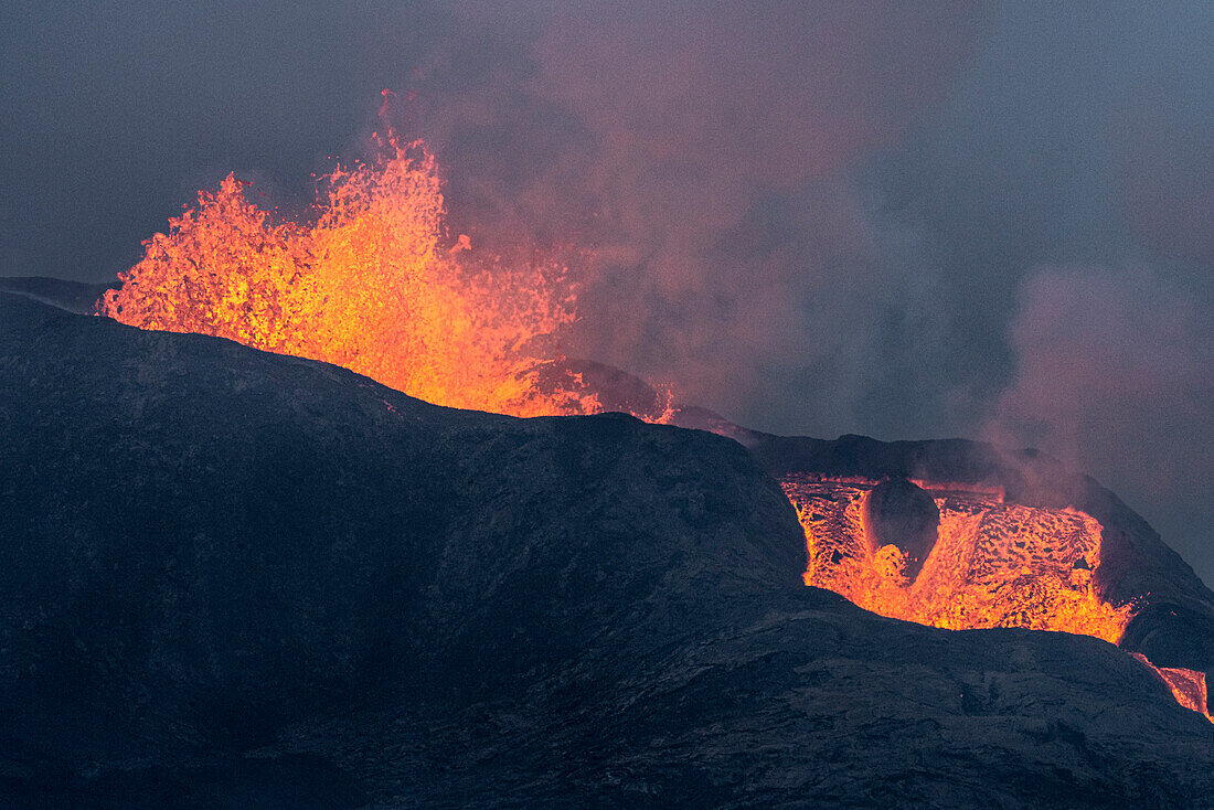 Iceland. Eruption of Fagradalsfjall Volcano.