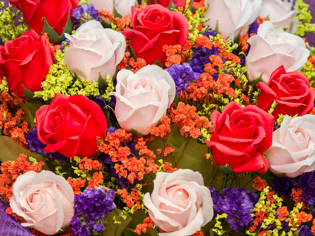 China, Hong Kong. Flower market.