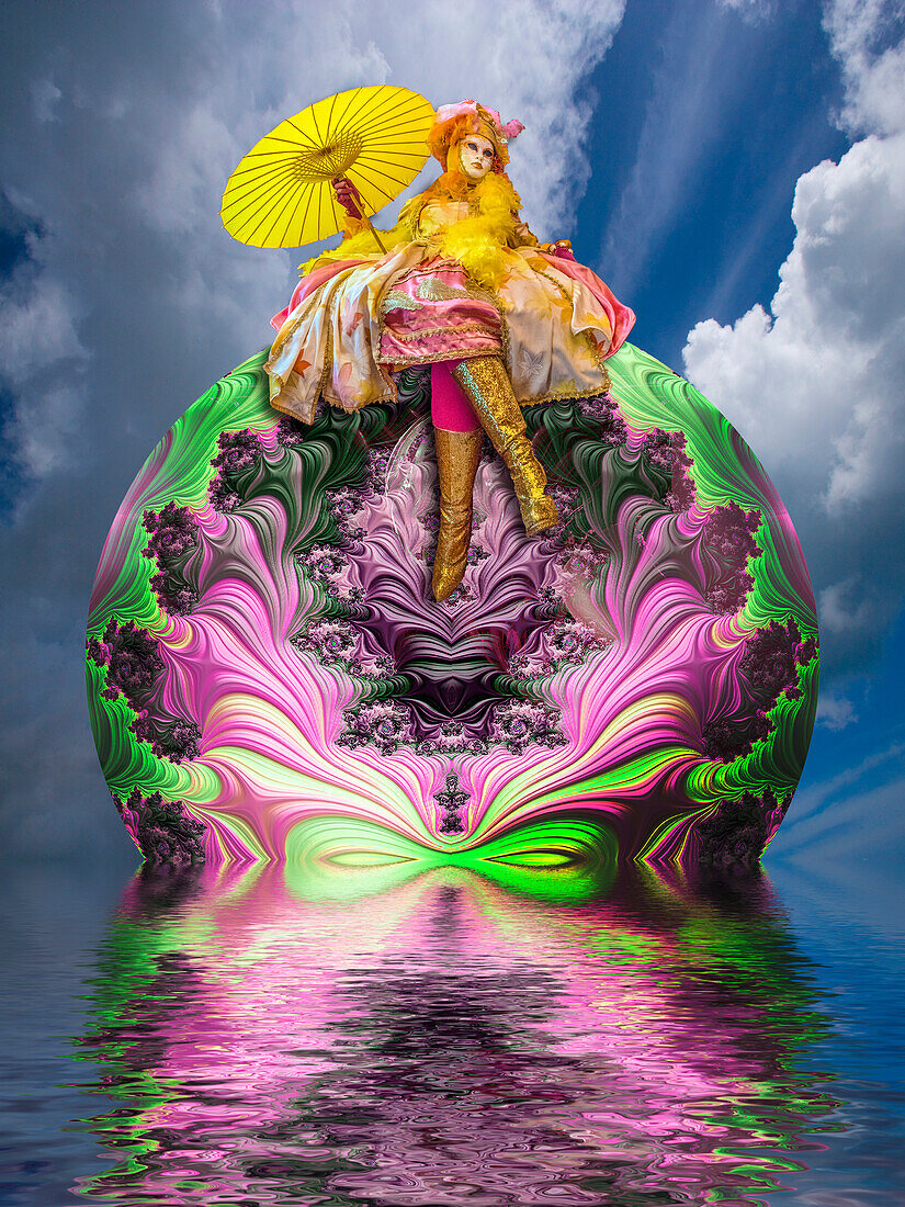 Fantasy abstract of Venice Carnival woman.