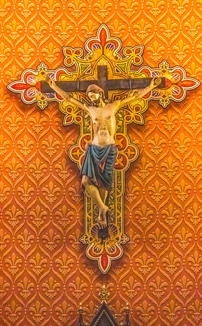 Pamplona-Kruzifix, St. Augustine-Kathedrale, Tucson, Arizona. Gegründet 1776 13. Jahrhundert Kruzifix aus Spanien