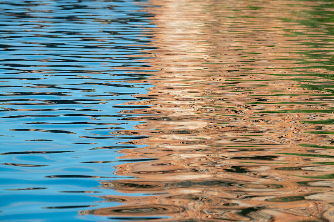 Western Australia, Kimberley, Balanggarra Country, King George River. River reflection.