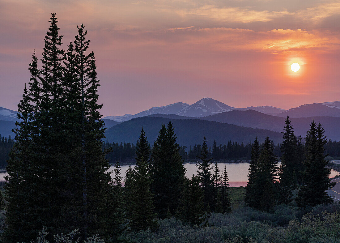 Sunset on Echo Lake, Mount Evans Scenic and Historic Byway, Colorado