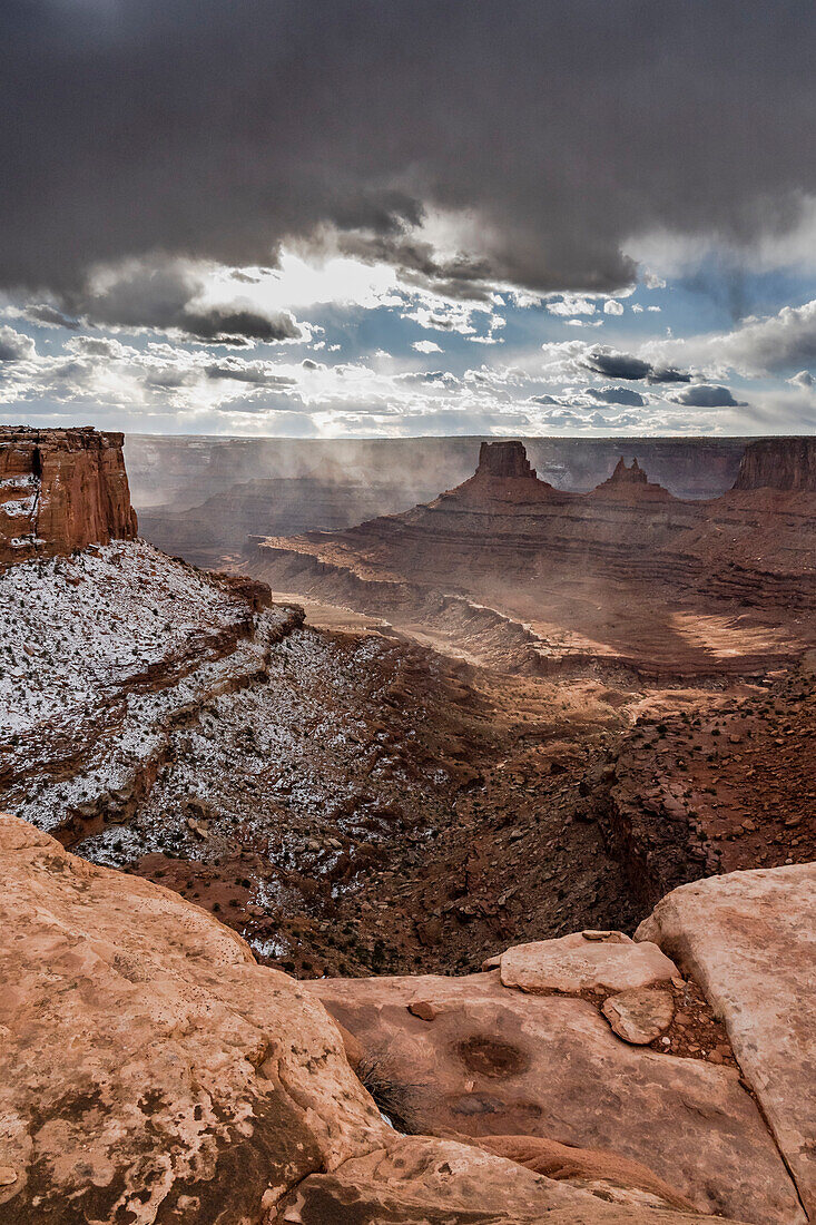 USA, Utah. Stormy canyons from the Bighorn Overlook trail at Dead Horse State Park.