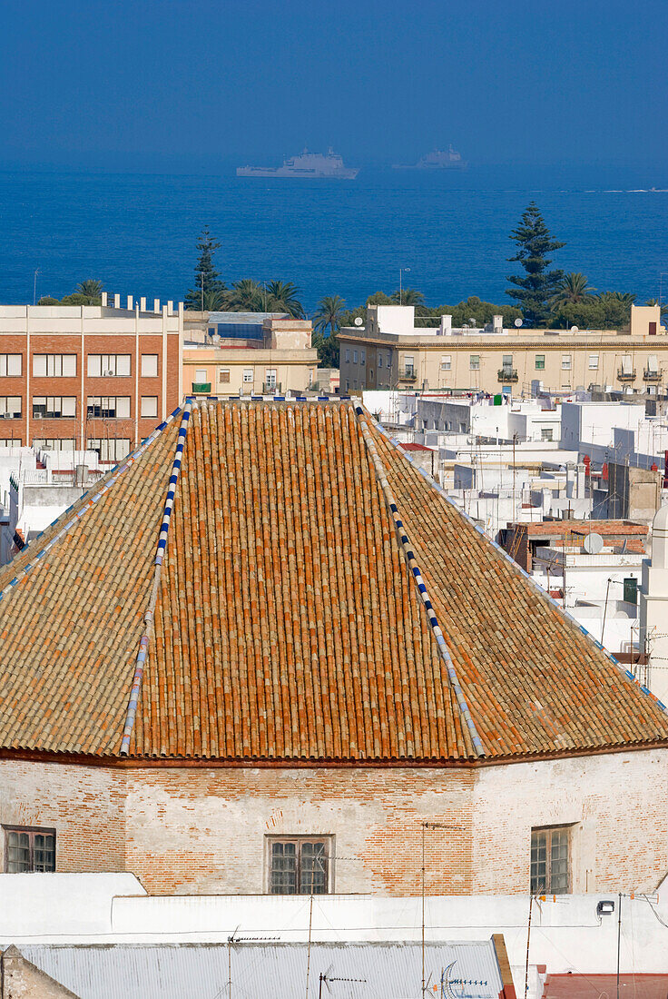 Roof Of Old Building And Cityscape
