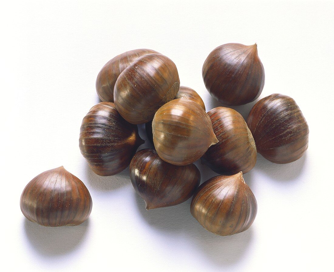 Several Fresh Chestnuts